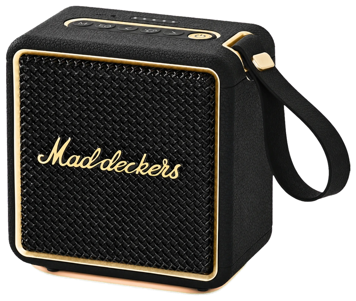 MADDECKERS MG II black and brass Bluetooth speaker